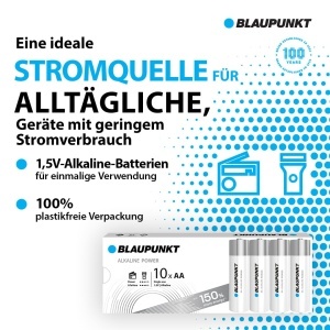 Baterii AA Alkaline Blaupunkt 10 bucati, durata de viata 7 ani, fara scurgeri - Img 2