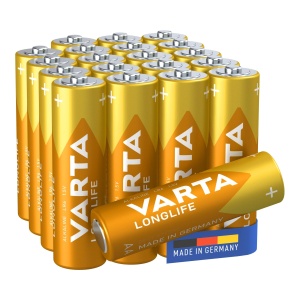 Baterii AA VARTA Longlife, 20 buc, Alkaline, 1,5V, pentru dispozitive cu consum redus - Img 1