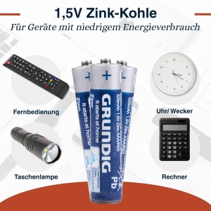 Baterii AAA Grundig R03 Zinc Carbon 1.5V 325mAh 15 buc - Img 4