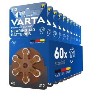 Baterii pentru aparate auditive VARTA 312, 60 buc, 1,45 V, durabilitate 4 ani - Img 6