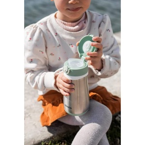 Beaba Sticla Inox pentru Copii 2-in-1 350ml Verde Salvie Design Robust - Img 6
