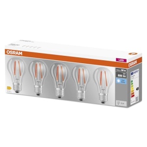Bec LED Osram Base Classic A60, E27, 806 Lumen, Alb Rece, Set 5 Bucati - Img 4