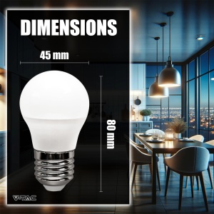 Bec LED V-TAC 3x E27 G45-4.5W (echivalent 40W) - Pachet de 3 - 470 lumeni - Becuri LED - Bec de economisire a energiei - Lumina 4000K Alb Neutru - Img 7