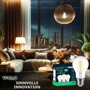 Bec LED V-TAC E27 Filament 10W (75W echivalent) 3000K - 1055 Lumen - 3 bucati - Img 5