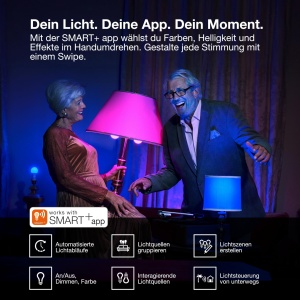 Becuri inteligente Osram SMART, 9W, RGB, Wi-Fi, E27, 2 bucati - Img 7