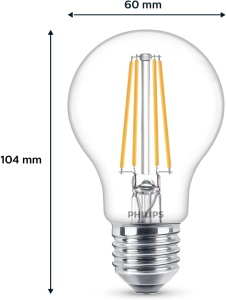 Becuri LED Philips Classic E27 Set 6 bucati 60W Lumina calda Economie energie - Img 2