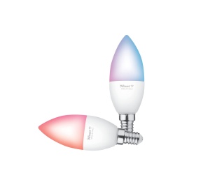Becuri LED Smart Trust WiFi E14 RGB Control prin Aplicatie Compatibile Alexa si Google Home Set 2 Buc