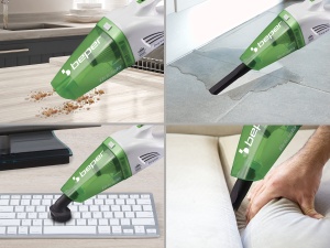 BEPER 50.401 Aspirator de mana mic si practic Fara fir cu filtru Hepa pentru masina sau uz casnic, Material: Metal, alb/verde, 75 W - Img 3