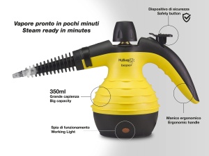 BEPER 50.700 Aparat de curatat cu abur pentru podea, canapele, covoare - Aparat de curatat cu abur 135deg max, cablu de 3 metri, 350 ml - Img 5