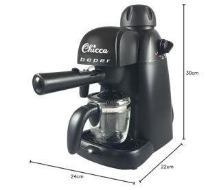 BEPER BC.002 Espressor Espressor, 800 W, 4 cani, ABS, Negru - Img 11