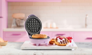 Bestron Mini Waffeleisen AMW500L Lila Mat Antiaderent Design Retro - Img 6