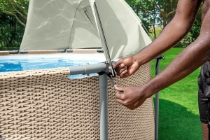 Bestway Acoperis parasolar pentru piscine rotunde, gri - Img 4