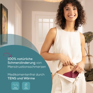 Beurer EM 50 Menstrual Relax, absorbant menstrual cu functie TENS si caldura, impotriva durerilor menstruale si a durerilor de endometrioza, ameliorare clinic validata si naturala, baterie portabila, reincarcabila - Img 2