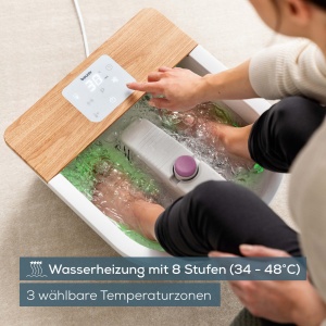 Beurer FB 65 Baie cu spuma pentru picioare wellness cu incalzire cu apa si iluminare comutabila, statie de pedichiura rotativa integrata, vibratii relaxate si masaj cu bule - Img 4