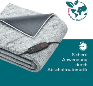 Beurer HD 75 Nordic Grey Heizdecke 180x130 cm Material Recycled 6 Temperaturi - Img 4