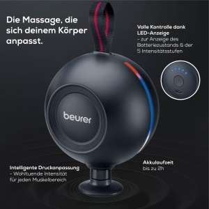 Beurer MG 101 Massage Gun Design Ergonomic Senzor de Presiune 5 Atasamente - Img 3