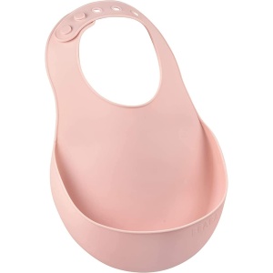 Bibero de Silicon Beaba, Roz, Waterproof, Usor de Curatat