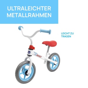 Bicicleta fara pedale Chicco Bright Rocket ajustabila cadru usor 2-5 ani alb - Img 5