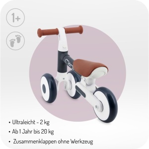 Bicicleta fara pedale Momi DEX, pliabila, pentru copii 1-3 ani, 2 kg, roti anti-pana - Img 4