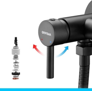 Bidet cu dus GRIFEMA G154, negru, din otel inoxidabil, instalare usoara - Img 4