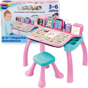 Birou interactiv VTech 6-in-1 roz - invatare pentru copii de la 3 ani