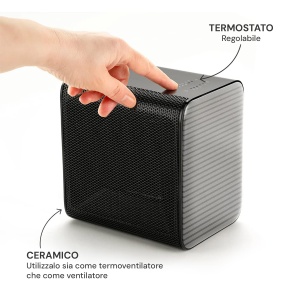 Black+Decker BXSH1800E - Incalzire, Tehnologie de sistem PTC ceramic, 1800W, Termostat electronic, 2 intensitati, Temporizator de 7 ore, Silentios, Anti-Tilt, Protectie termica termica, Negru - Img 5