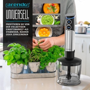 Blender Arendo MIRA 1500W cu 4 lame, 800 ml, accesorii inclusiv - Img 4