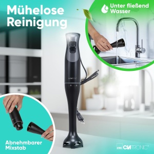 Blender Clatronic SM 3824, 350W, cu functie Turbo, inox, negru - Img 5