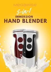 Blender de mana MegaWise Pro Titanium 5 in 1, 800 W, 12 viteze, Negru - Img 2