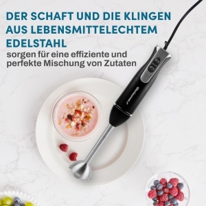 Blender Elite Gourmet EHB1015, 500 W, 2 viteze, inox, negru - Img 4