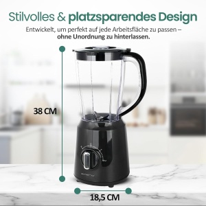 Blender Emerio BL-124816, 1.5l, 500W, BPA free, Negru - Img 7