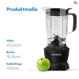 Blender Nutribullet Full Size NBF500MB, 1200W, 1.9L, Negru - Img 8