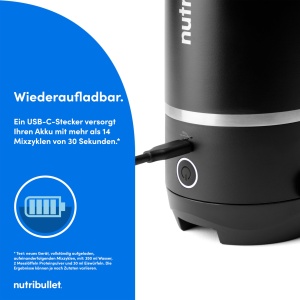 Blender portabil Nutribullet Flip, 590 ml, inox, kabellos, negru - Img 7