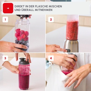 Blender Tefal Mix Move Mini BL15FD 300W 2 sticle Tritan To-Go Design compact ArgintiuGri - Img 5
