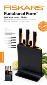 Bloc de cutite Fiskars Functional Form cu 5 cutite din otel japonez, negru - Img 9