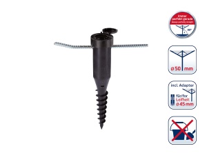 Bodendubel Leifheit 85607 pentru Umbrele si Wasche mit 50 mm Diametru, cu Exzenter si Eindrehstange - Img 2