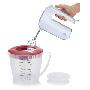 Bol de amestecarecutie de masurare Westmark cu protectie impotriva stropirii capac si turnator plastic volum de umplere 14 litri Helena transparentros - Img 7
