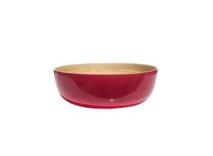 Bol din bambus IBILI, 25 x 8 cm, 2.5 litri, rosu