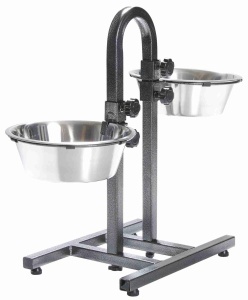 Bol pentru caini Trixie 2497, 2 x 2,8 l, inaltime ajustabila, metal