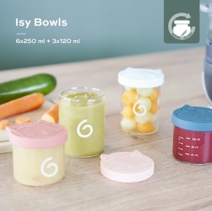 Boluri pentru bebelusi Babymoov ISY, 9 recipiente din sticla borosilicata, 250ml si 120ml - Img 2