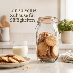Borcan cu capac Kilner, 2 L, sticla transparenta, design rotund - Img 6
