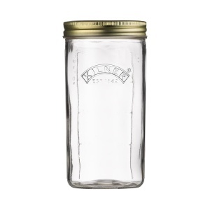 Borcan de conservare KILNER 1L cu capac metalic, deschidere larga, transparent - Img 1
