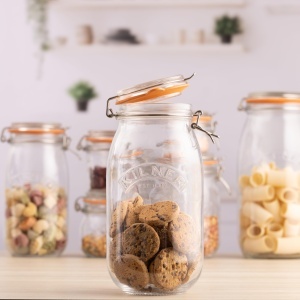 Borcan de sticla Kilner cu capacitate de 3 L, design rotund, cu inchidere ermetica - Img 4