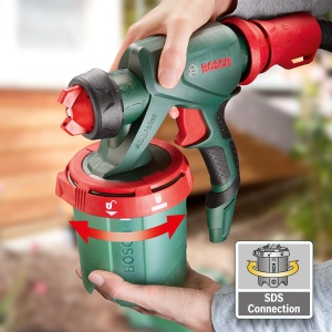 Bosch Paint Spray System PFS 5000 E (1200 W, 2X Recipient de vopsea 1000 ml, duze pentru vopsele de perete, vopsele de lac, glazuri, in Box) - Amazon Edition - Img 3