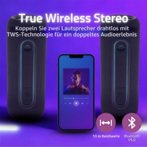 Boxa Bluetooth Nedis X5, 30W, portabila, neagra - Img 7