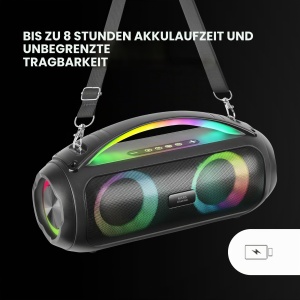 Boxa portabila Mars Gaming MS-Pulse, 50W RMS, Bluetooth, RGB, Negru - Img 5