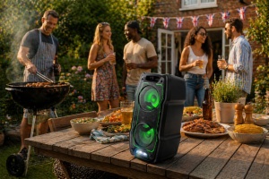 Boxa portabila SHARP PS931, 180W, neagra, cu LED-uri si acumulator - Img 9