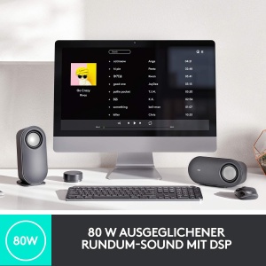 Boxe Logitech Z407 cu Subwoofer, 80W, Bluetooth, Graphit - Img 2