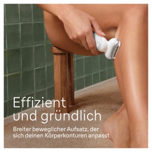 Braun Silk-epil 9, epilator pentru femei sau indepartator de par cu cap pivotant pentru indepartare a parului de lunga durata, piele neteda si matasoasa, umeda si uscata, Fabricat in Germania, 9-011, alb sau argintiu - Img 3