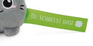 Breloc Pisica NICI Du schaffst das 5cm, Verde, Plush - Img 3